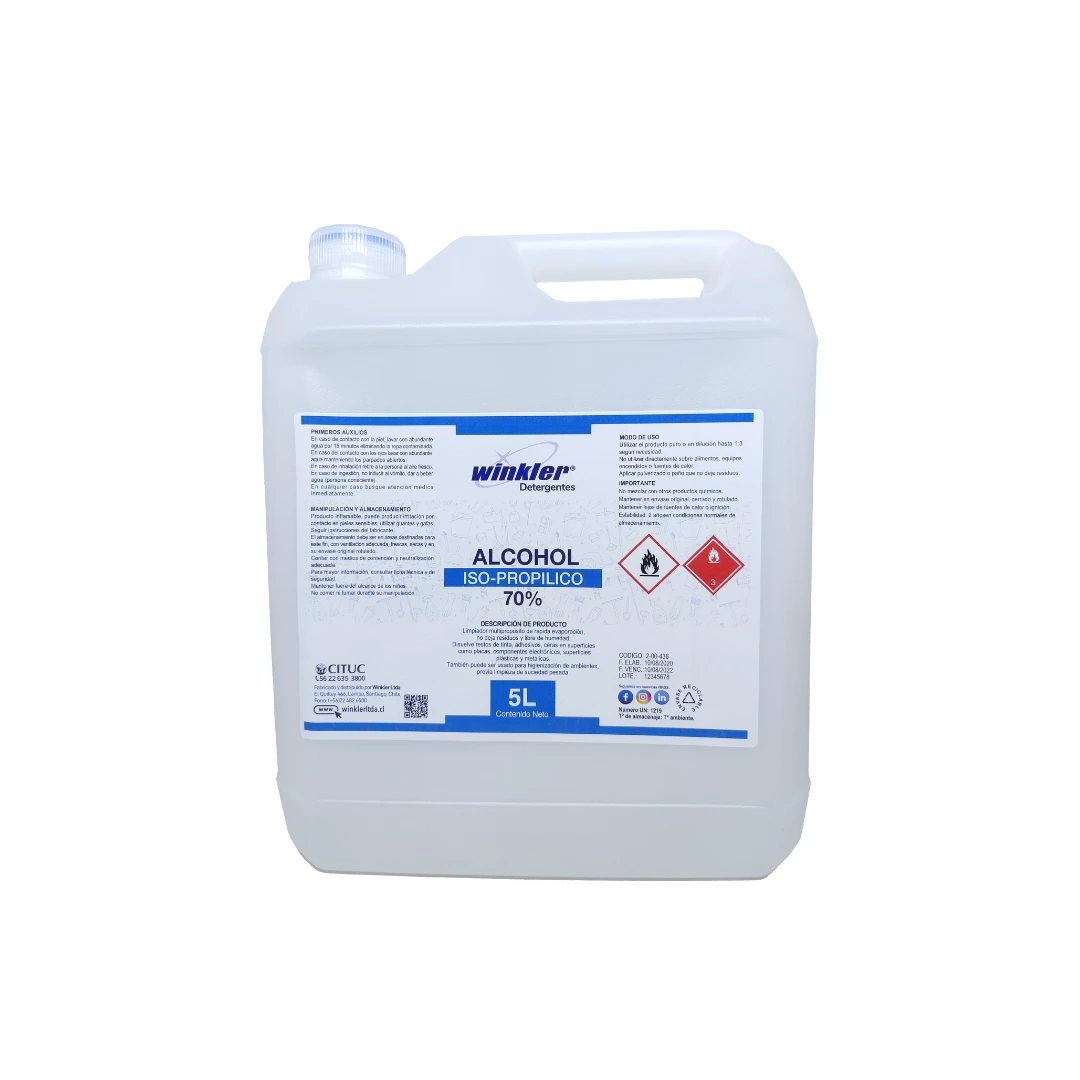 Alcohol Isopropilico 70% - 5 Litro Winkler