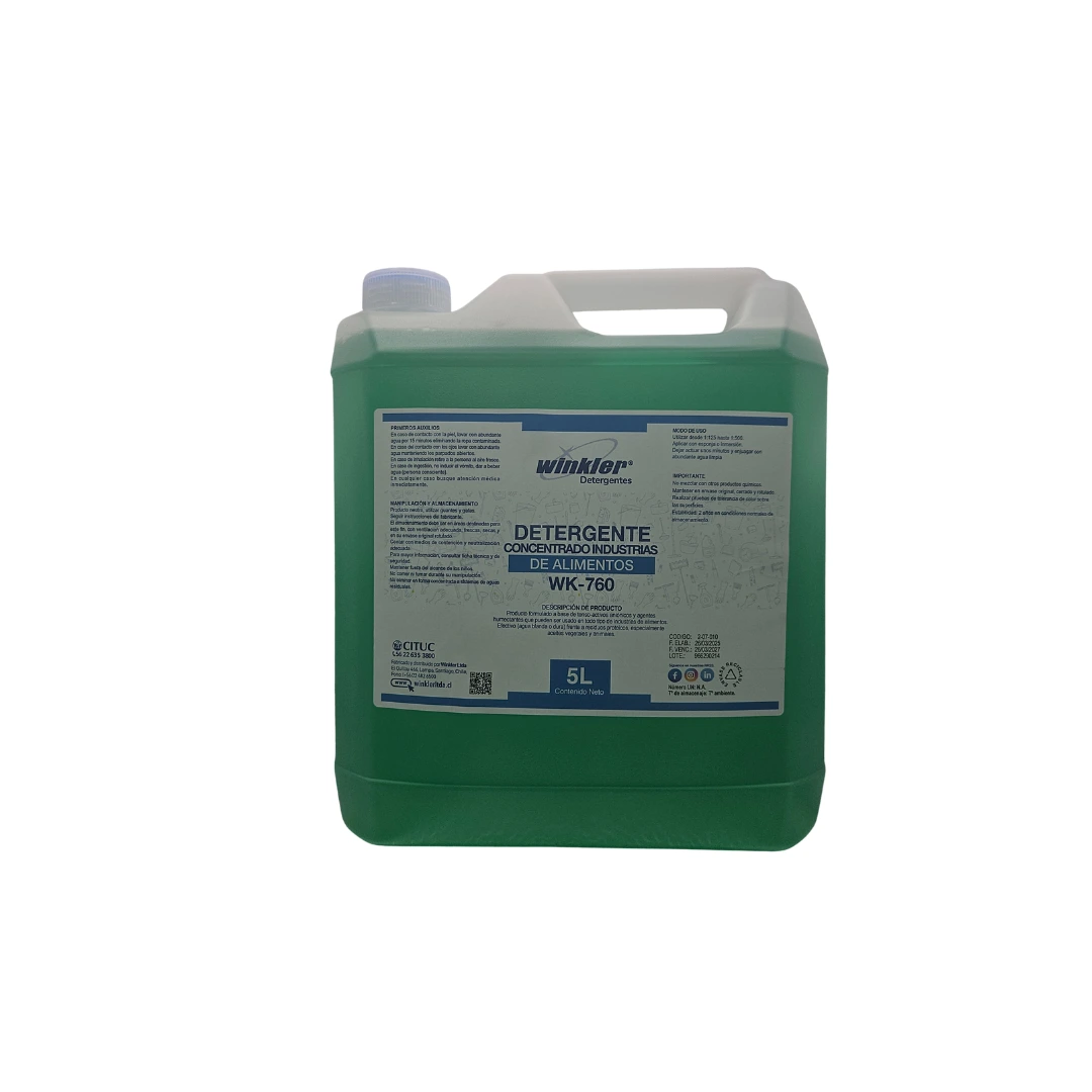 Detergente para la industria de alimentos - Wk-760 - 5 Litros