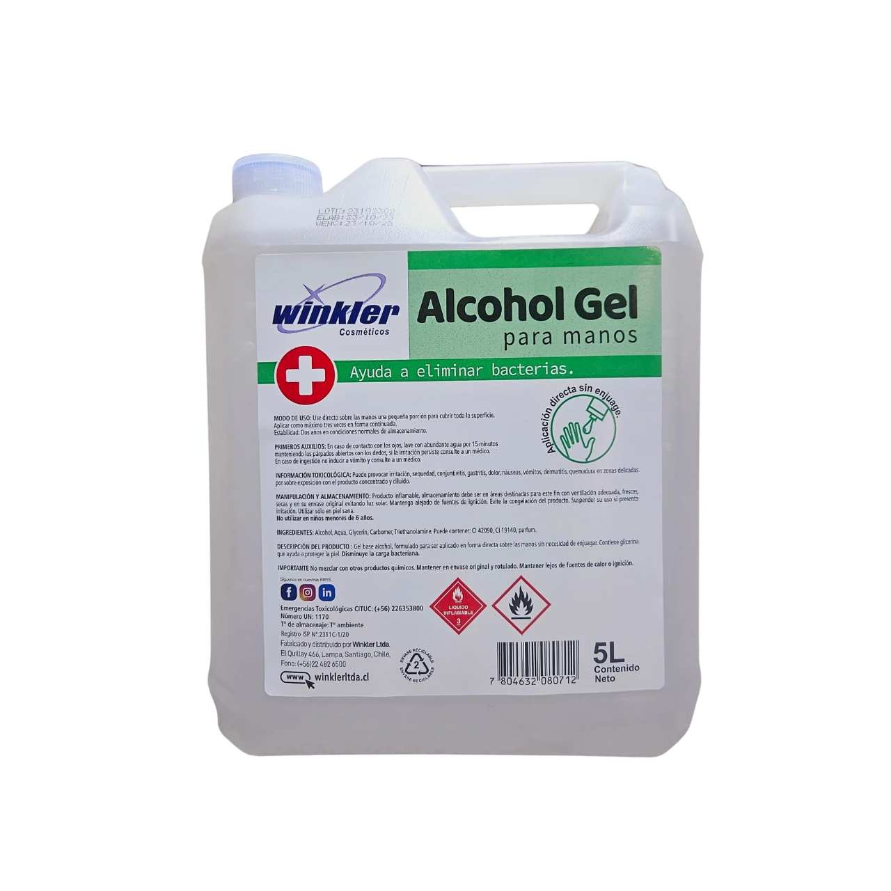 Gel Alcoholico - WK-117 Incoloro - 5 Litros
