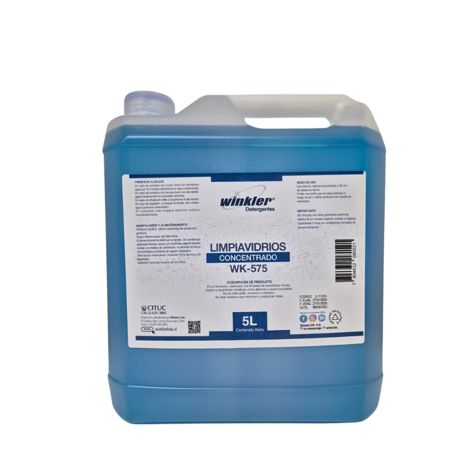 Limpiavidrios Industrial Concentrado - WK-575 - 5 Litros