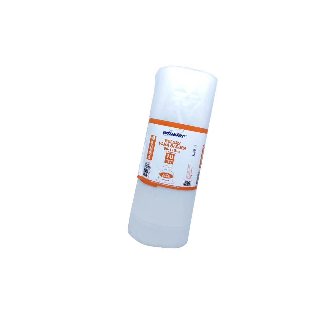 Bolsa Basura Transparente 90x110 120L Extra Resistente 10UN